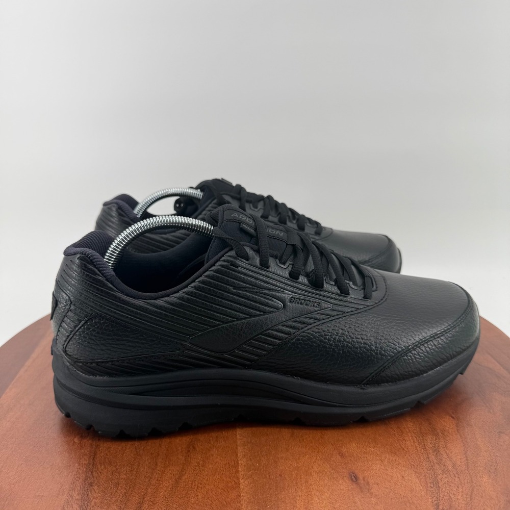 Brooks Addiction Walker 2 Black Leather Comfort Walking Shoes Men 11 XWide/4E